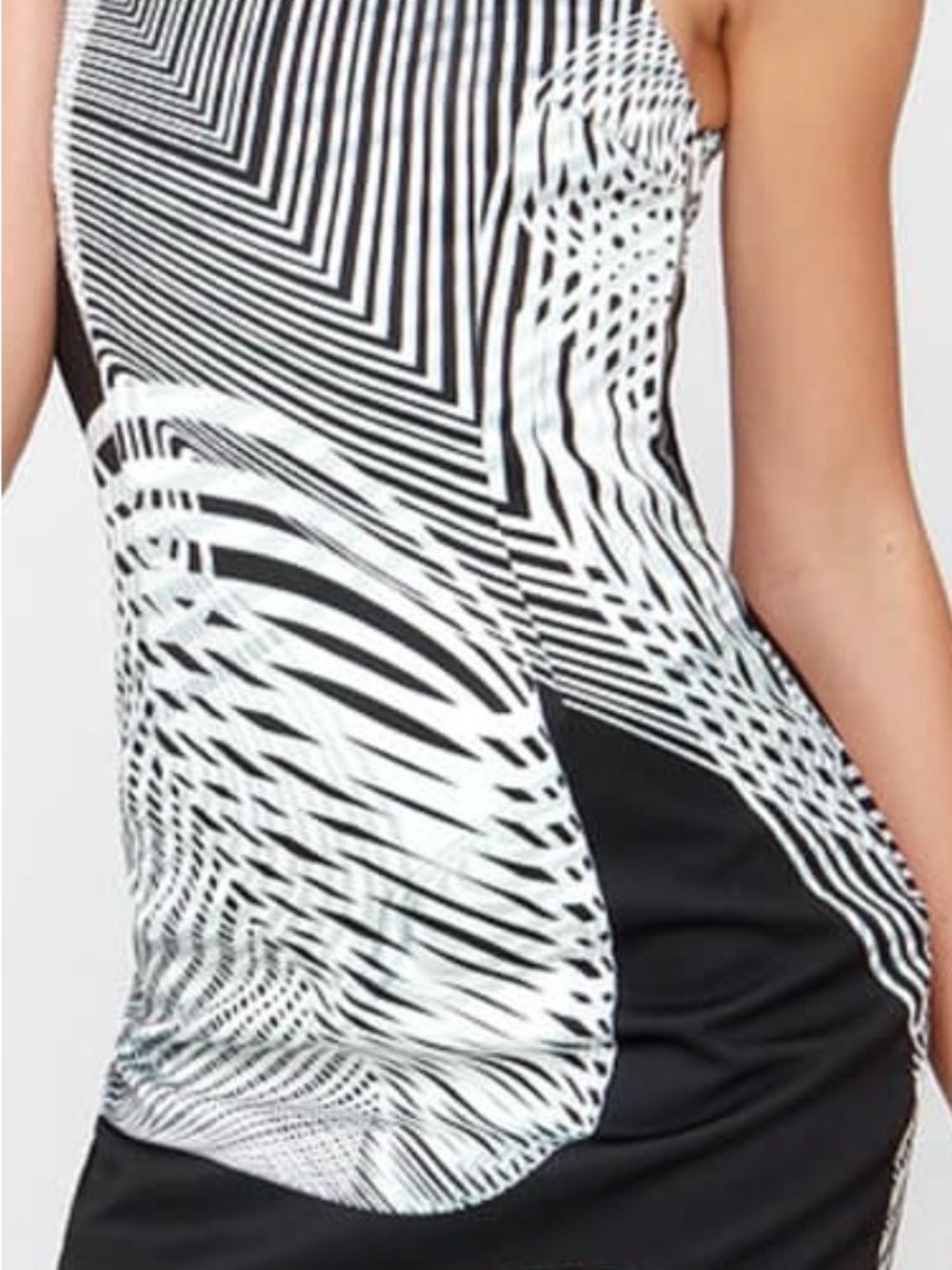 KEEPSAKE the Label Black and White Optical-Print Sleeveless in the silence dress
